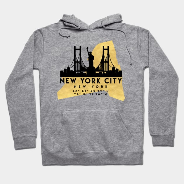 New York City New York Skyline Map Art Hoodie by deificusArt